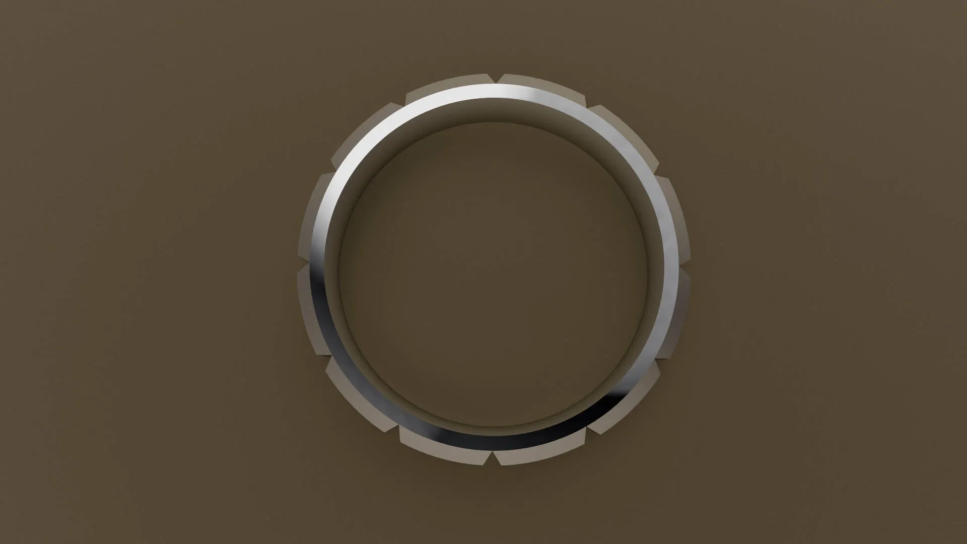 Polished White Gold 6mm Beveled Edge Segmented Wedding Band