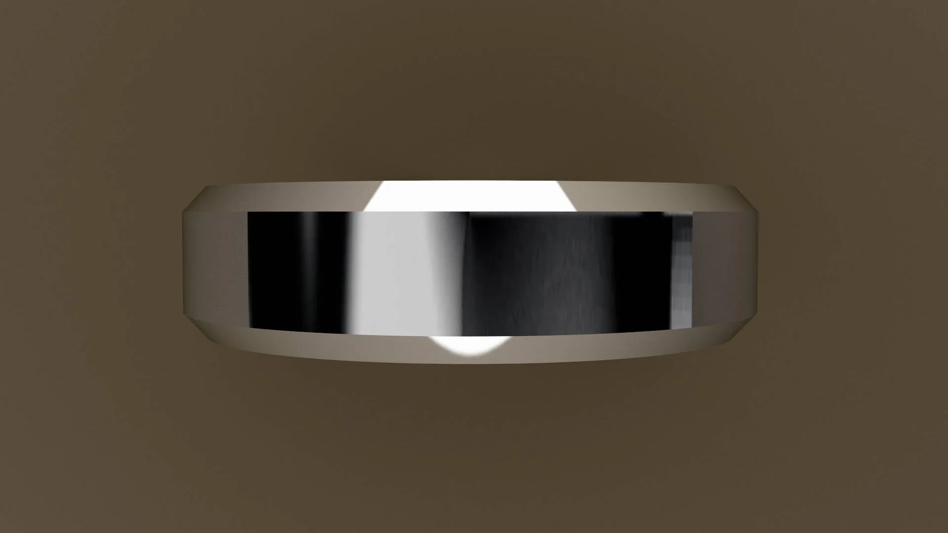 Polished White Gold 6mm Beveled Edge Wedding Band