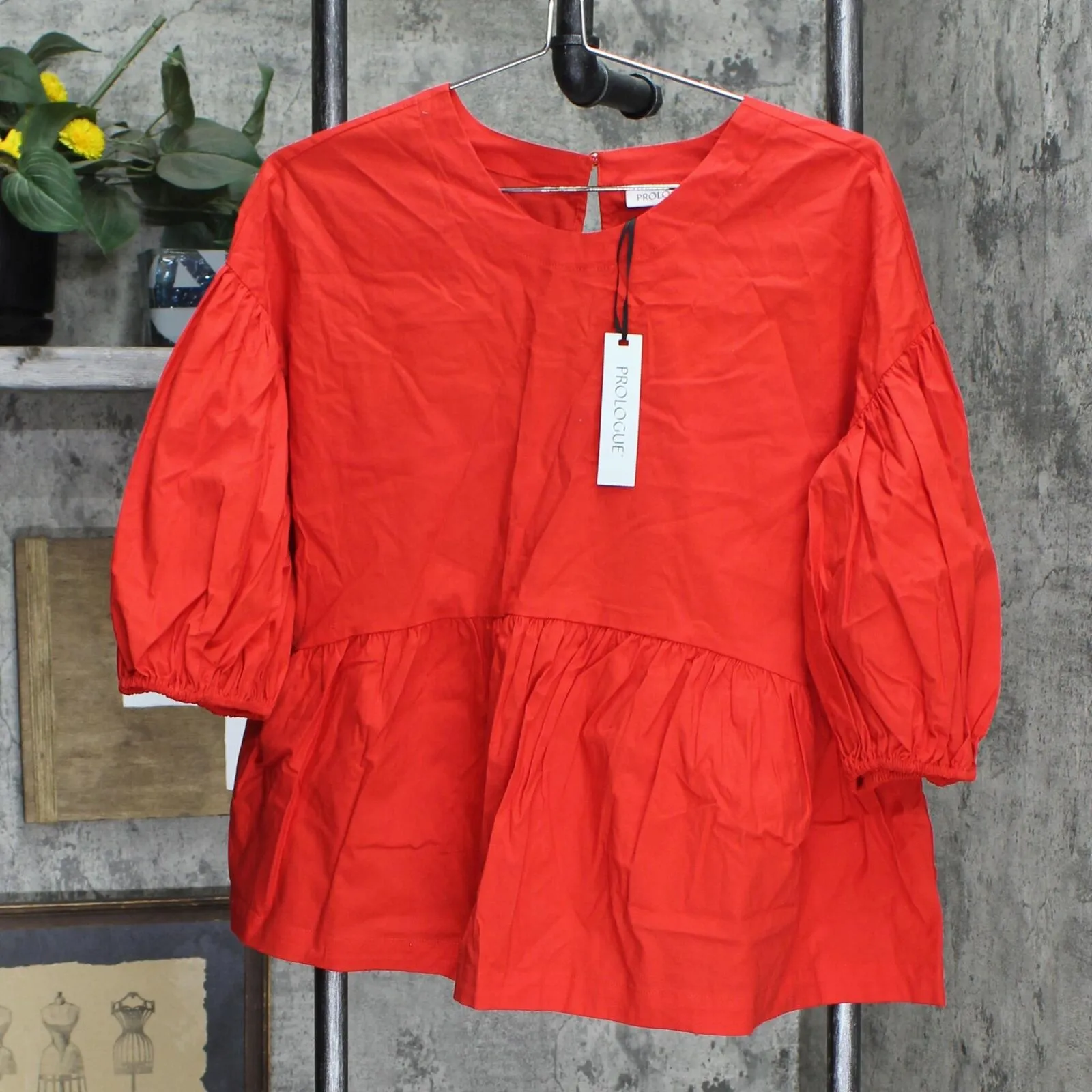 Prologue Women's Puff Short Sleeve Poplin Top 566812