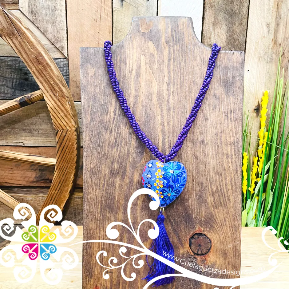 Purple Yoselin Heart Necklace - Artisan Necklace