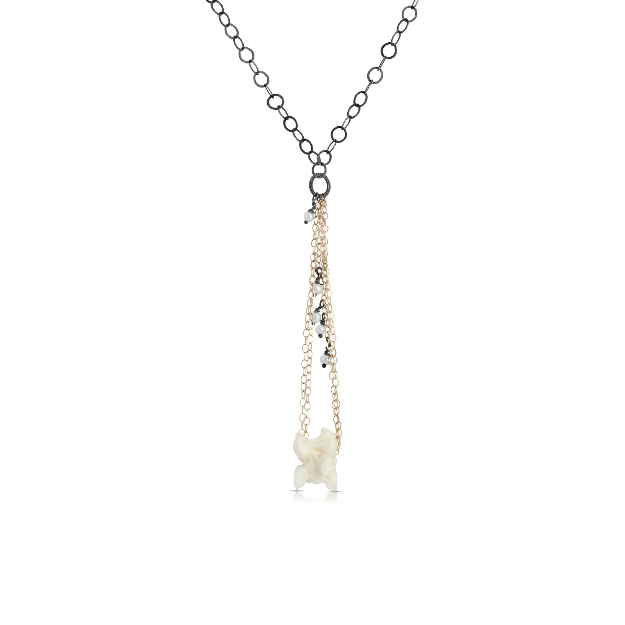 Python Vertebrae Necklace with Pearls