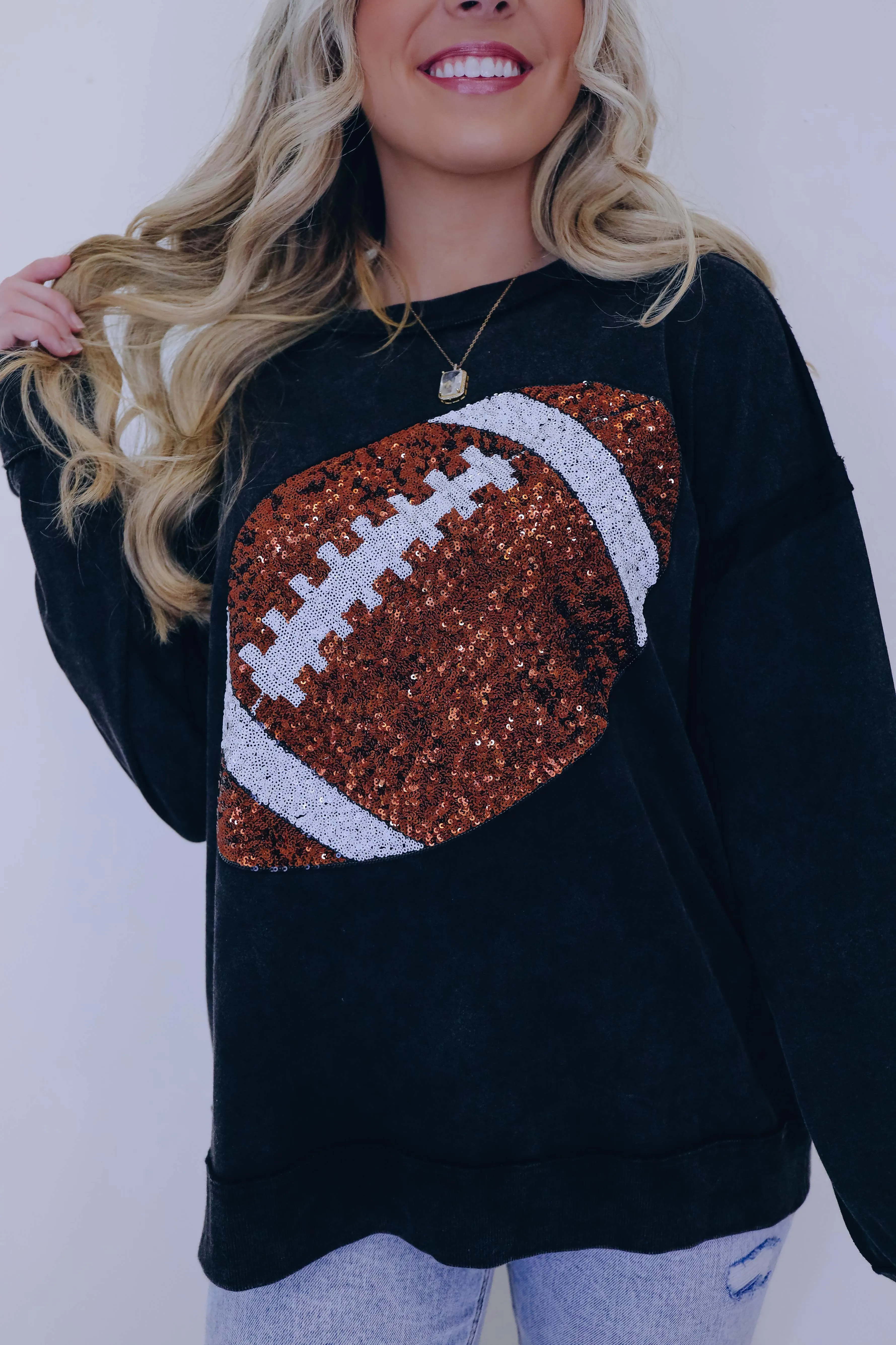 "Fall Means Football" Sequin Pullover Top - 2 Colors