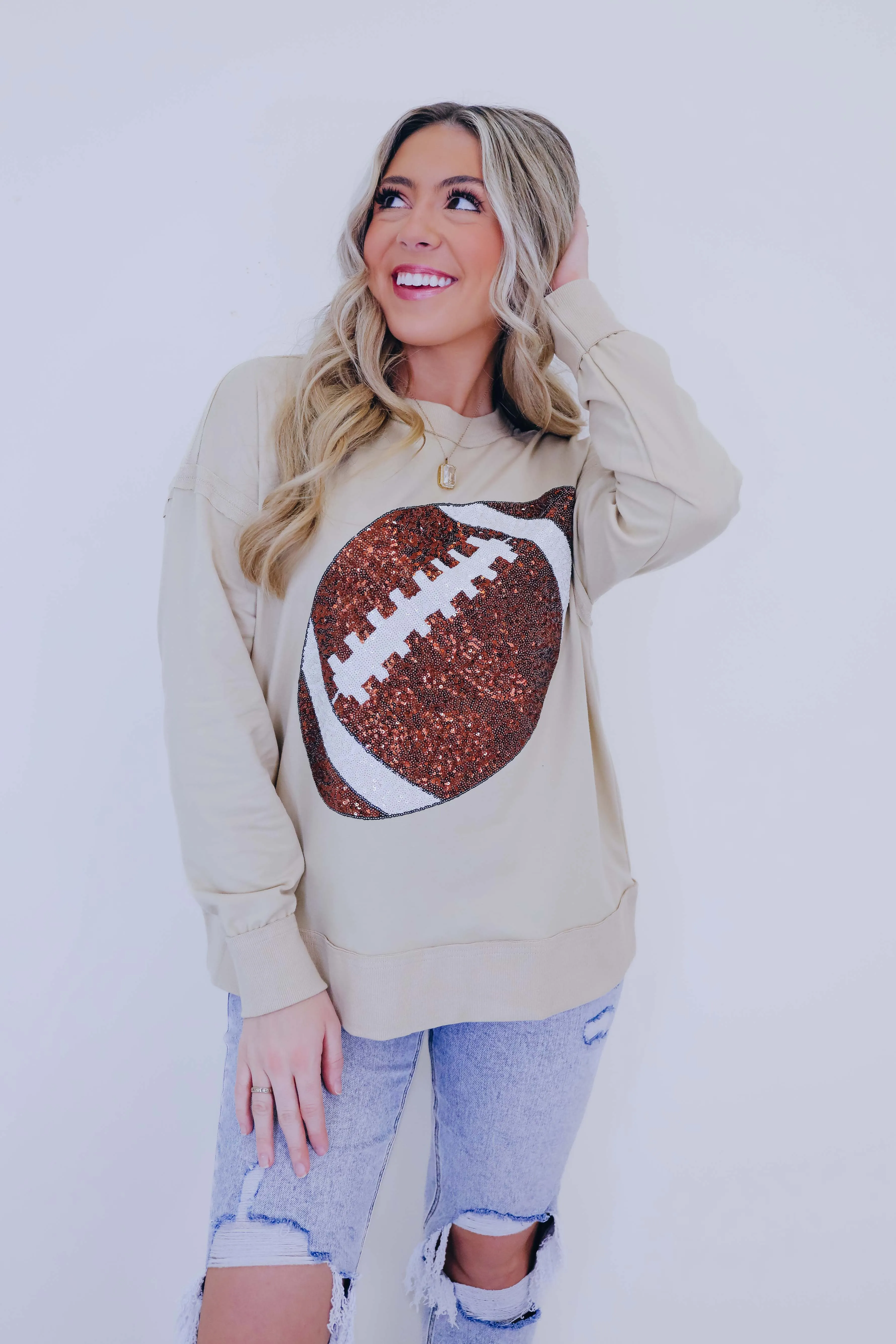 "Fall Means Football" Sequin Pullover Top - 2 Colors