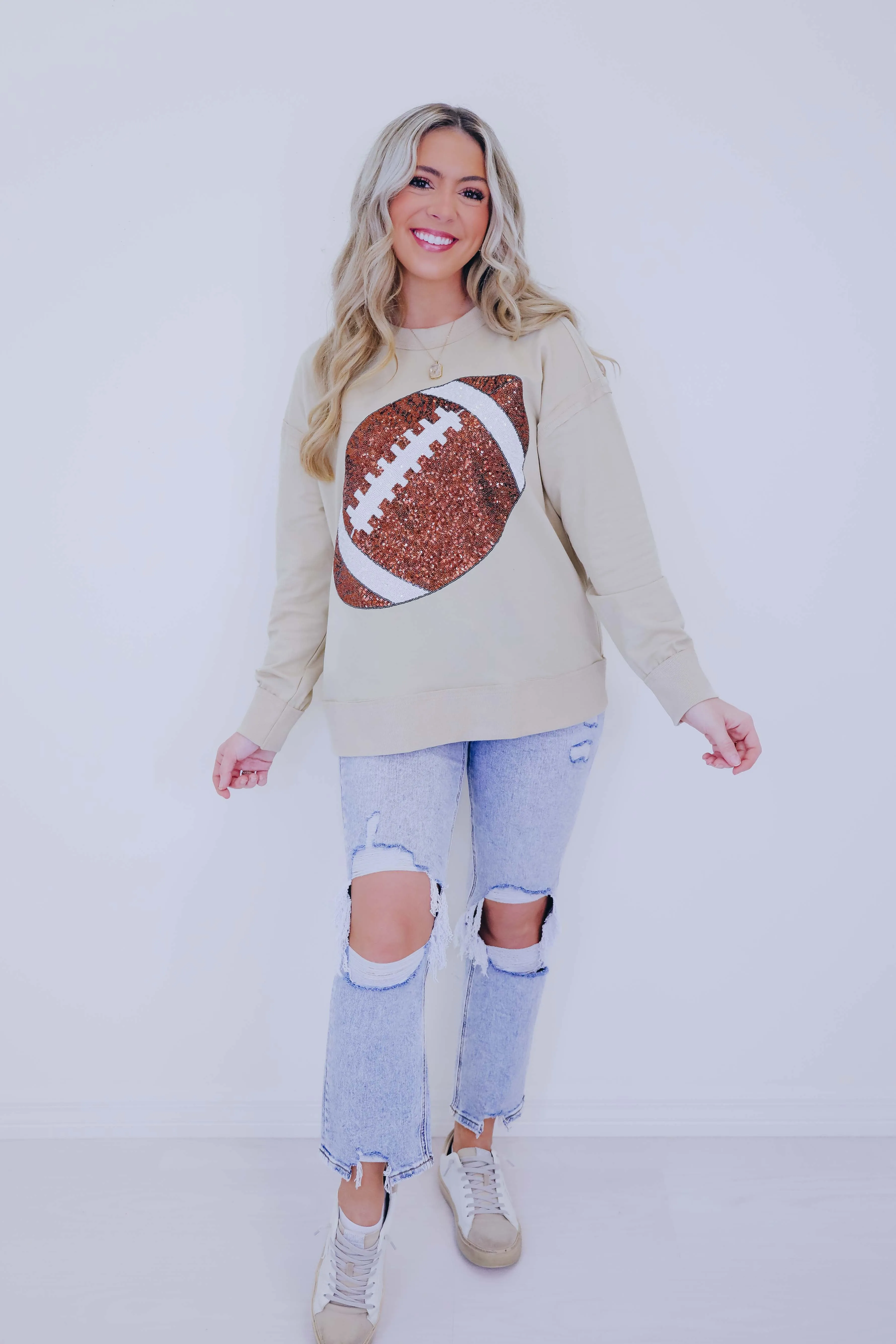 "Fall Means Football" Sequin Pullover Top - 2 Colors