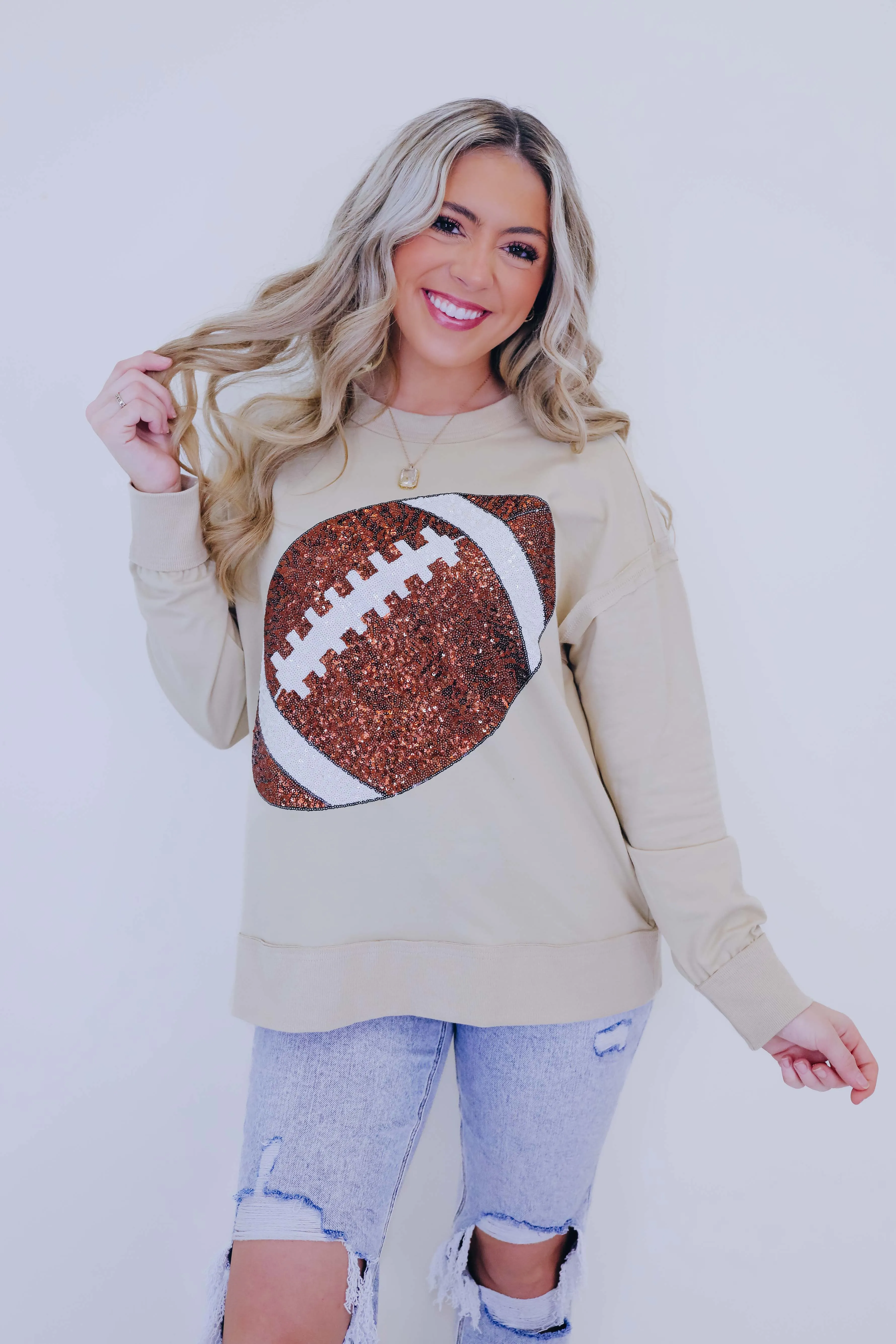 "Fall Means Football" Sequin Pullover Top - 2 Colors