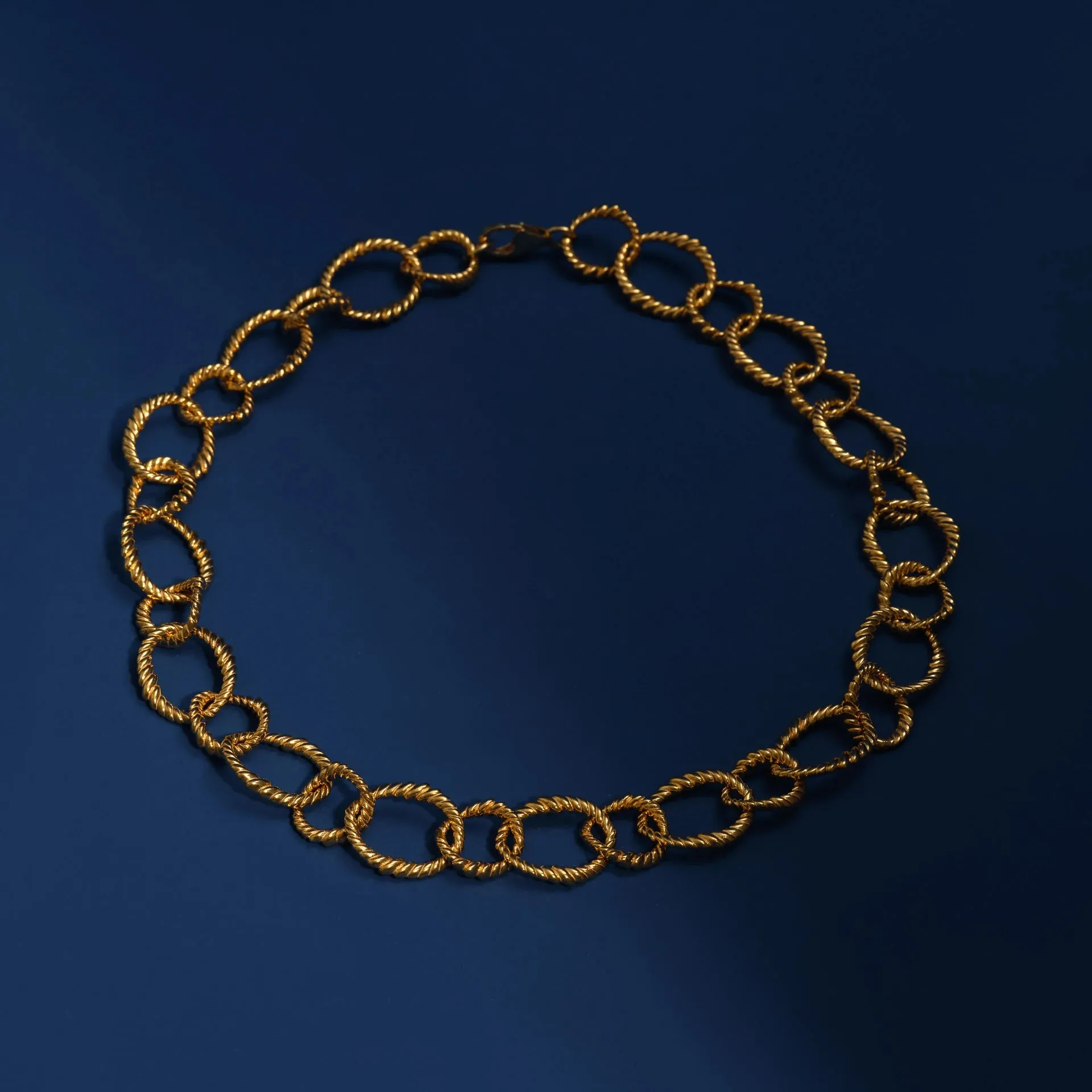 Ram’s Horn Spiral Chain Necklace - Gold-Plated over Bronze