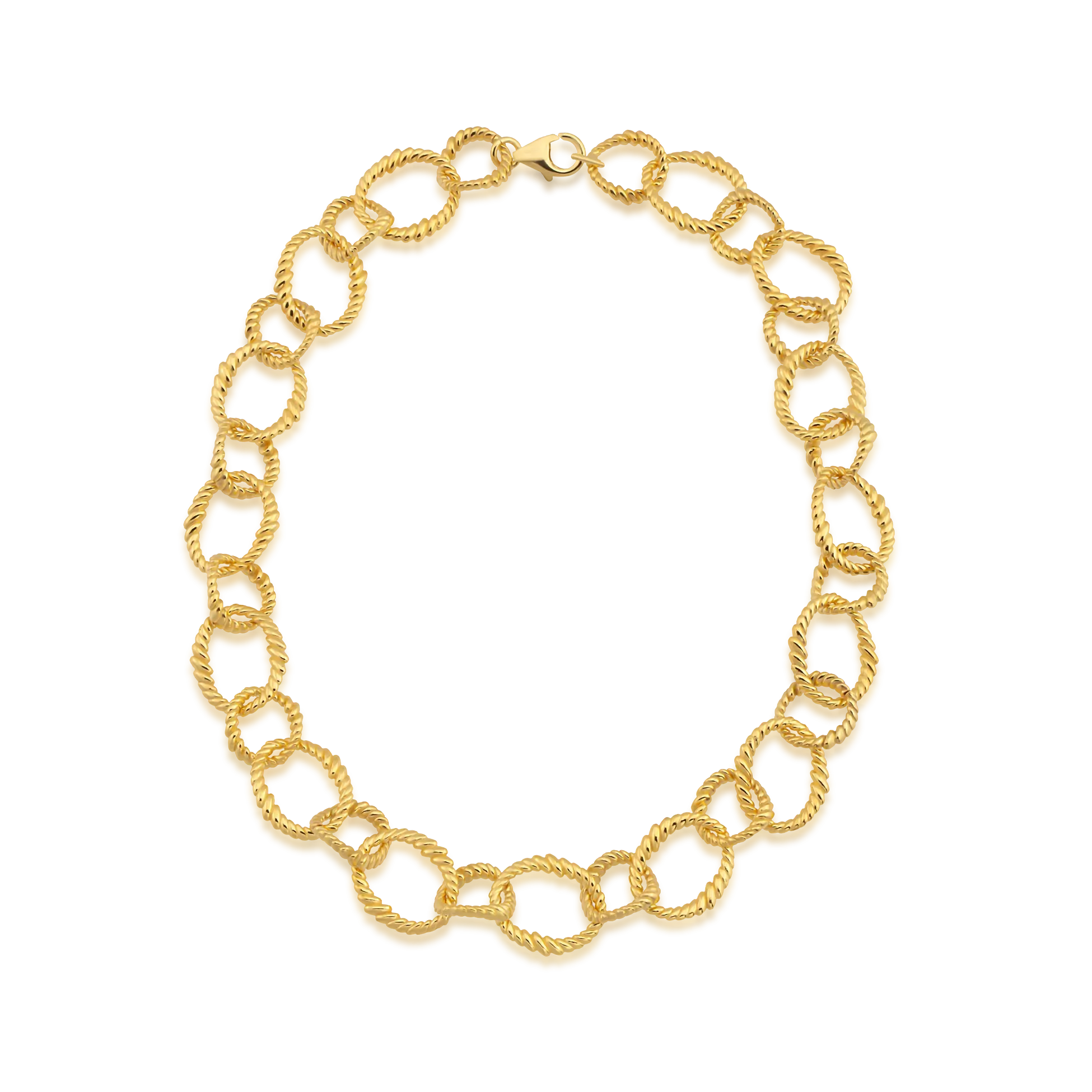 Ram’s Horn Spiral Chain Necklace - Gold-Plated over Bronze