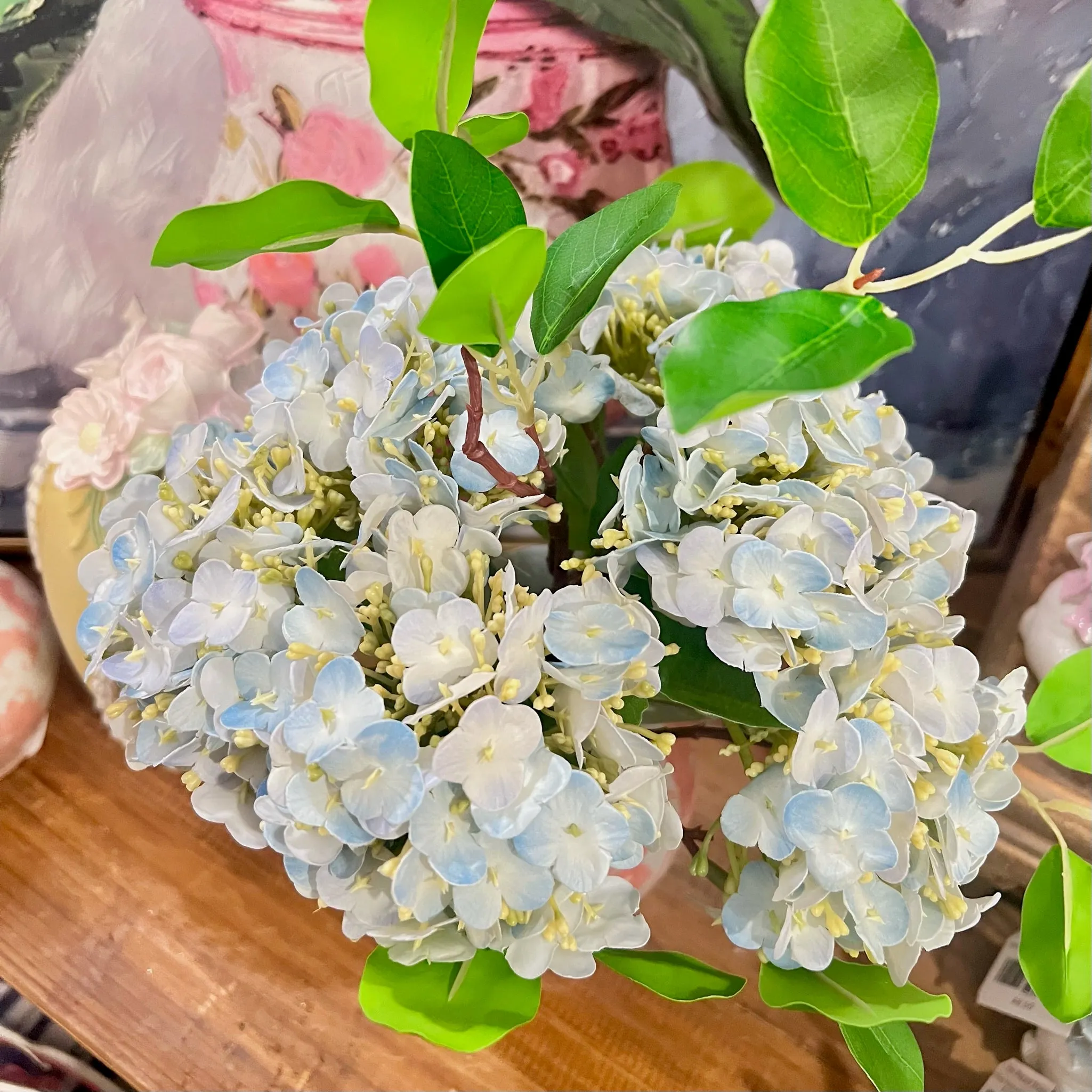 Real Touch Blue Hydrangea Bundle, 12"