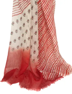Red Floral Cashmere Scarf