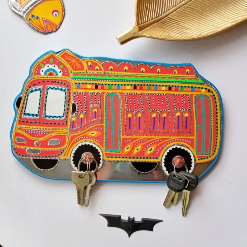 Red Truck art Inspired Key Holders