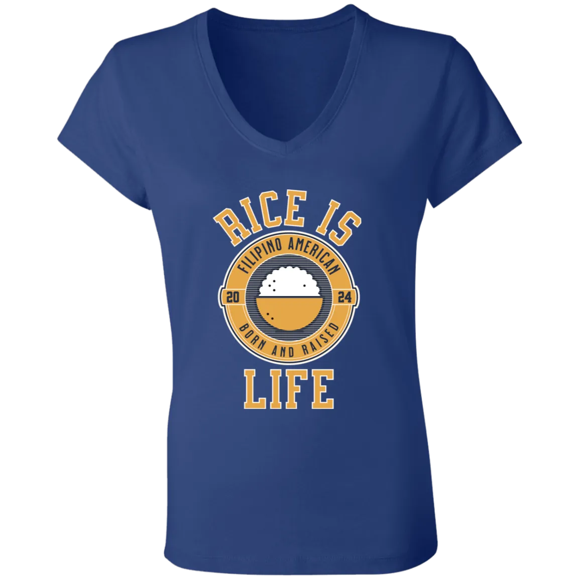 RIce is Life Ladies Jersey V-Neck T-Shirt