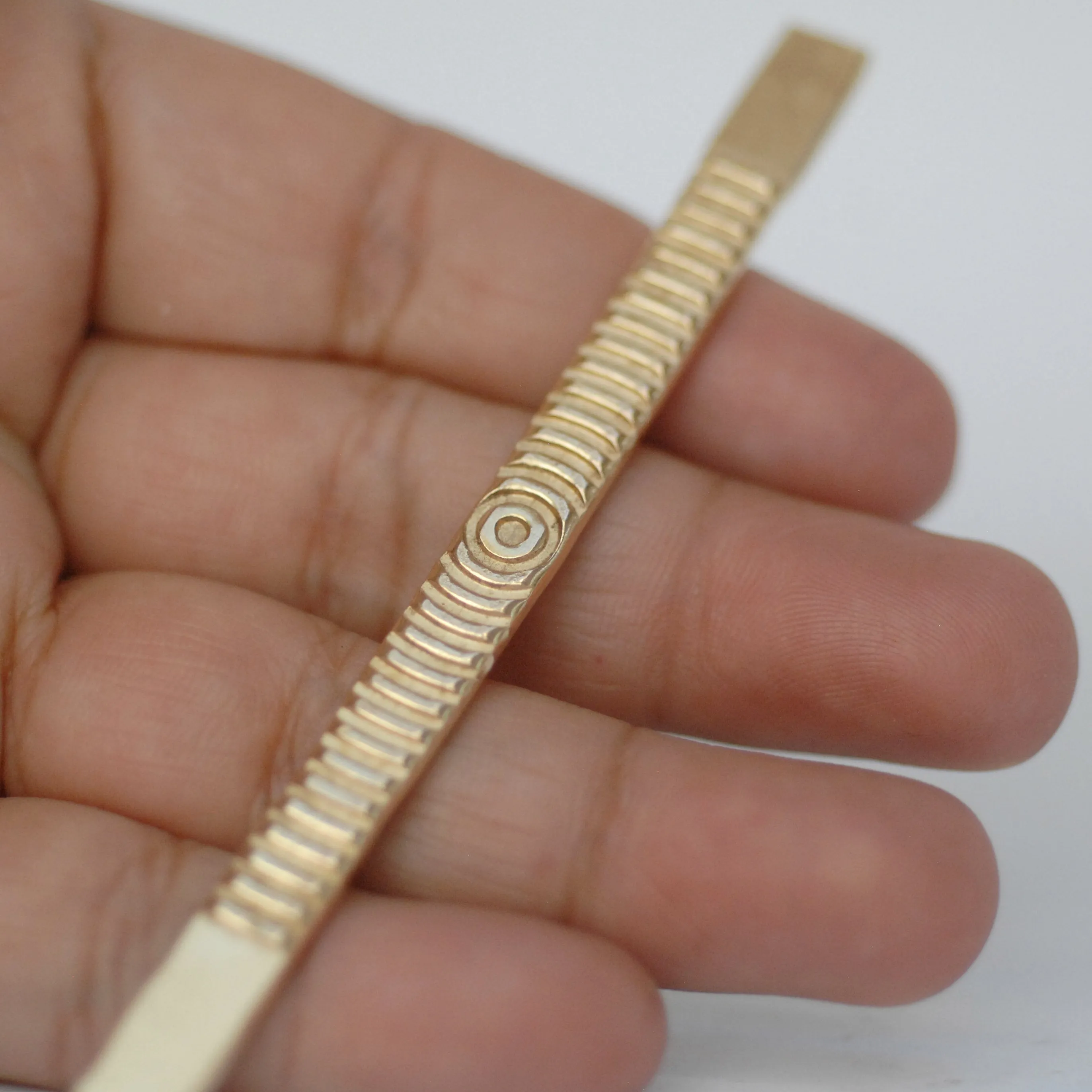 Ring band blank strip with circle texture, Solid copper, raw brass, pure bronze, Nickel silver