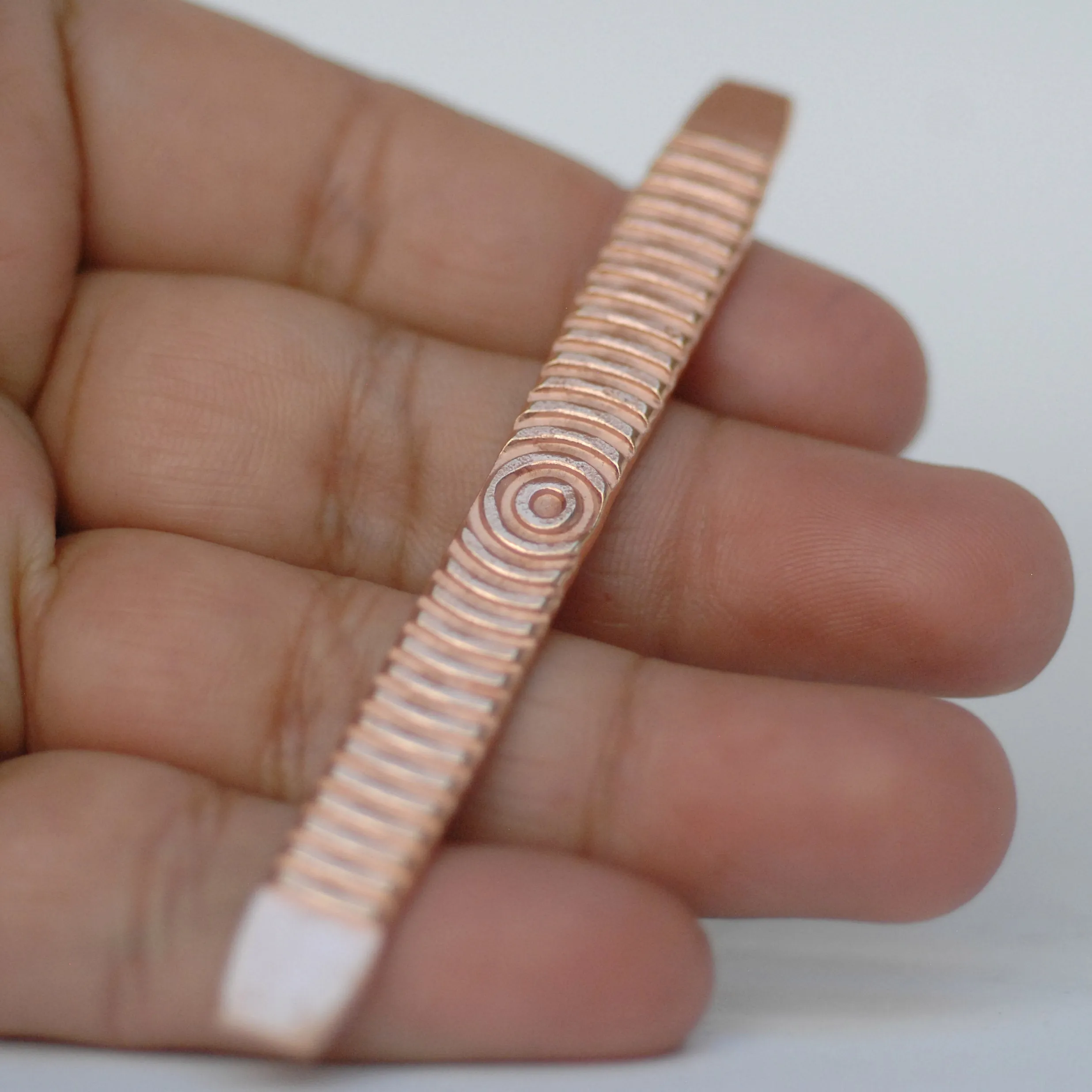 Ring band blank strip with circle texture, Solid copper, raw brass, pure bronze, Nickel silver