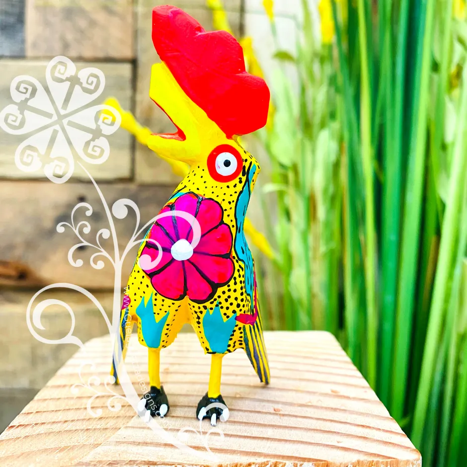 Rooster Alebrije Handcarve Wood Decoration Figure