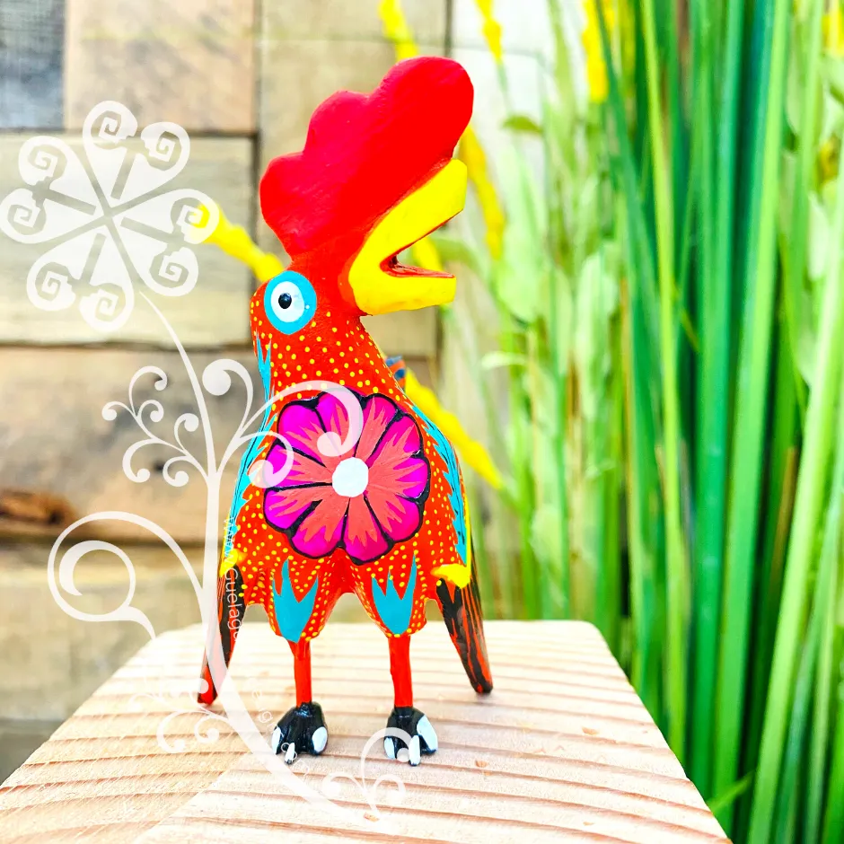 Rooster Alebrije Handcarve Wood Decoration Figure