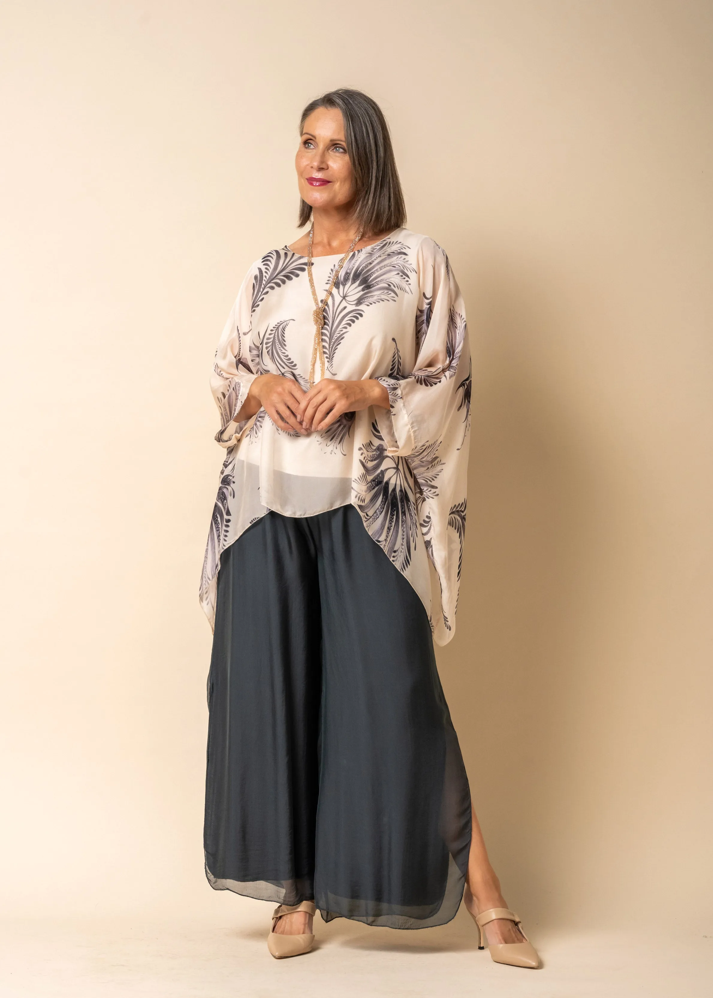 Roszi Silk Top in Latte