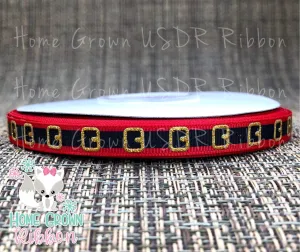 Santa Belt Christmas USDR Ribbonn - 3/8 Inch - 5/8 Inch - 7/8 Inch - 1.5 Inch - 3 Inch
