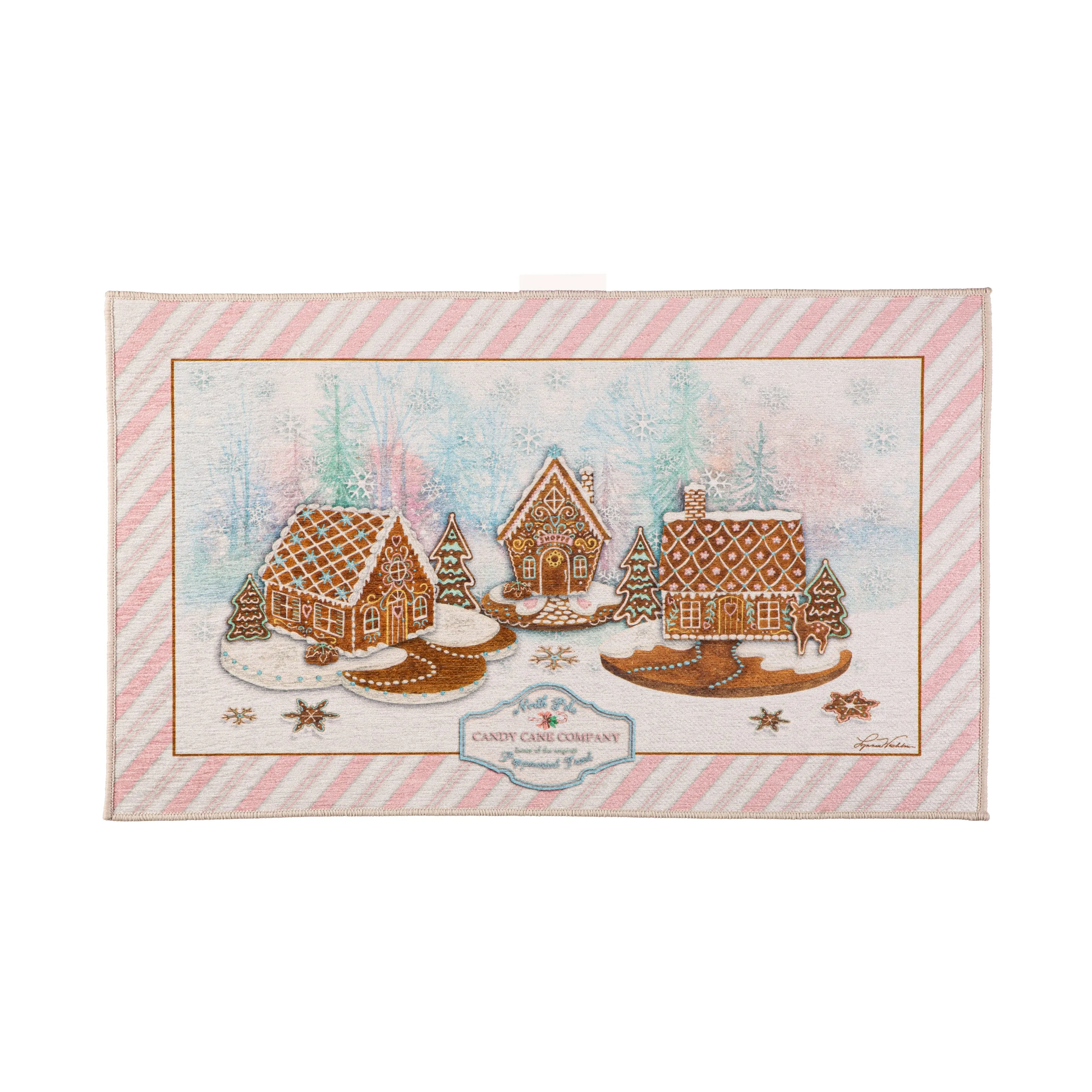 Season's Greeting Gingerbread Washable Indoor/Outdoor Mat,2wm026