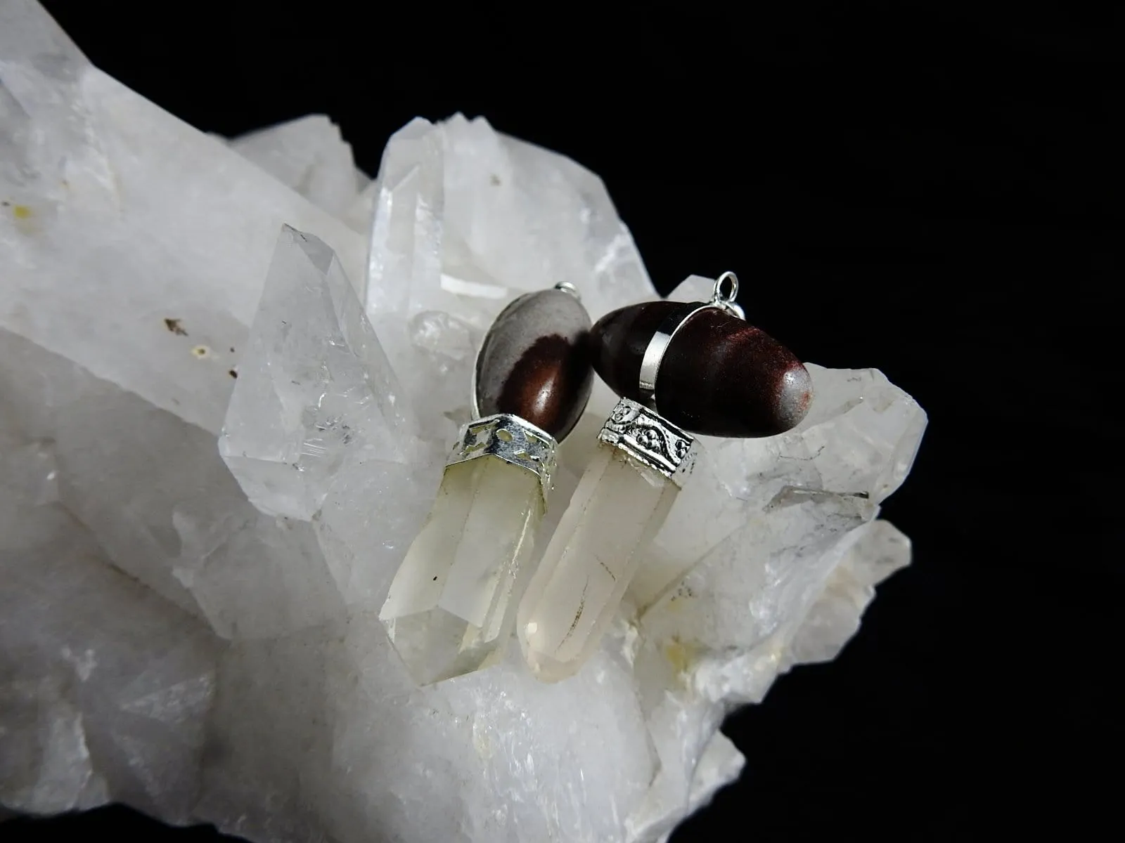 Shiva Lingam & Himalayan Quartz Pendant