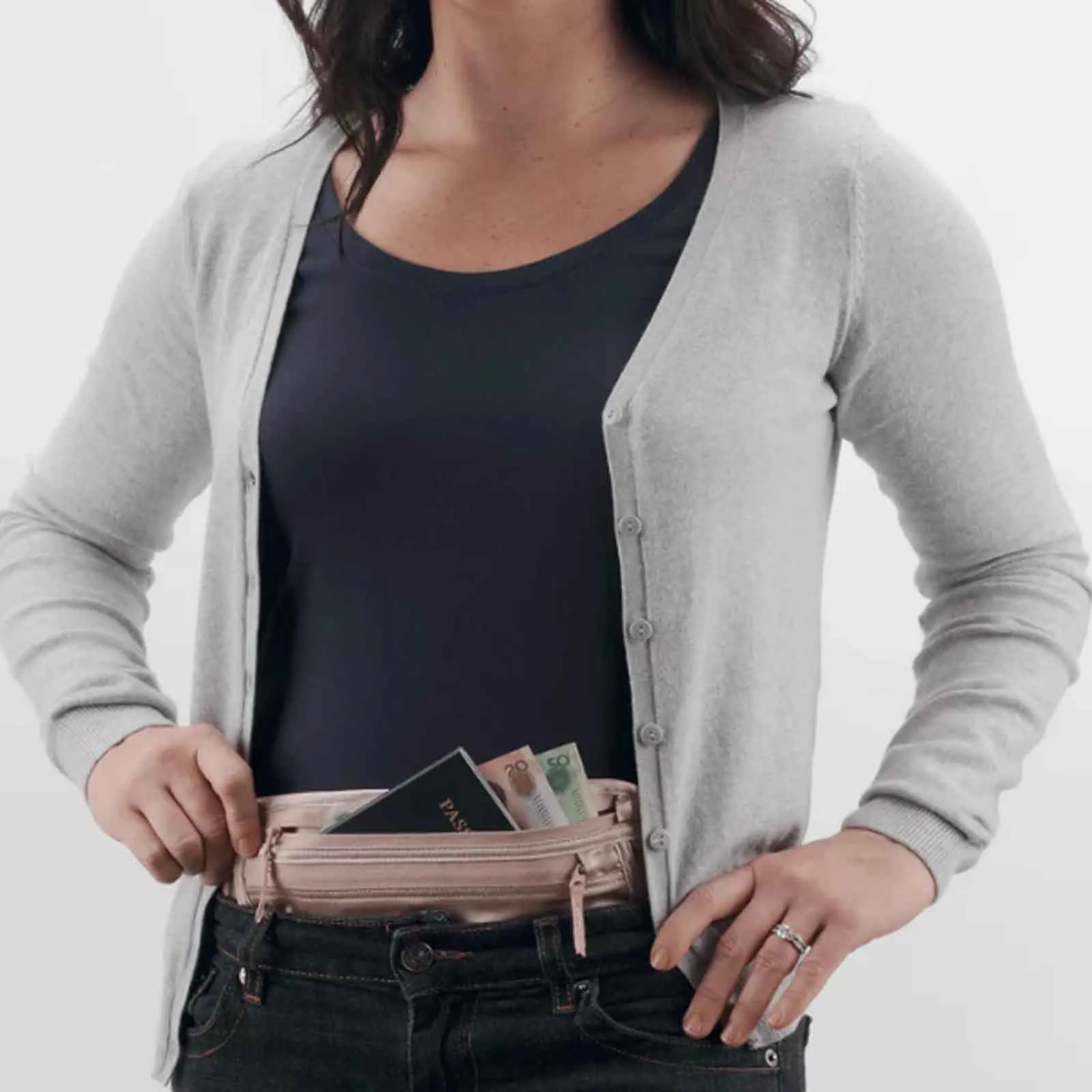 Silk Undercover Money Belt Rose