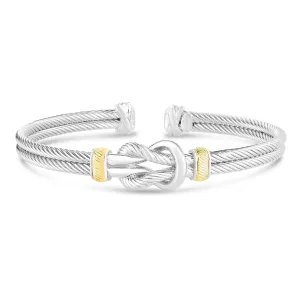 Silver & 18K Gold Men's Knot Bracelet