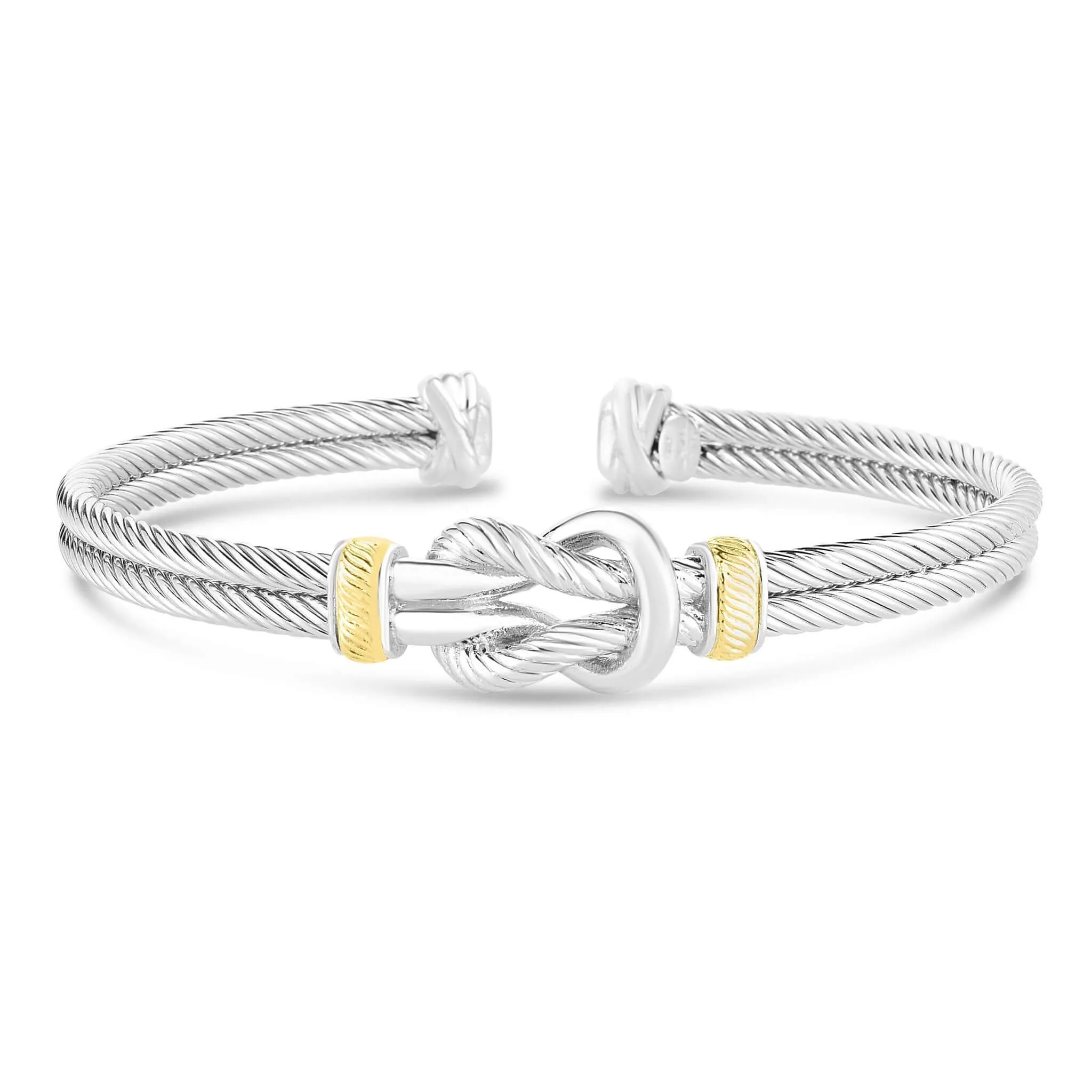 Silver & 18K Gold Men's Knot Bracelet