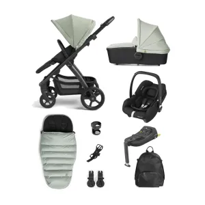 Silver Cross Tide, Cabriofix i-Size Complete Travel System - Sage (Black Chassis)