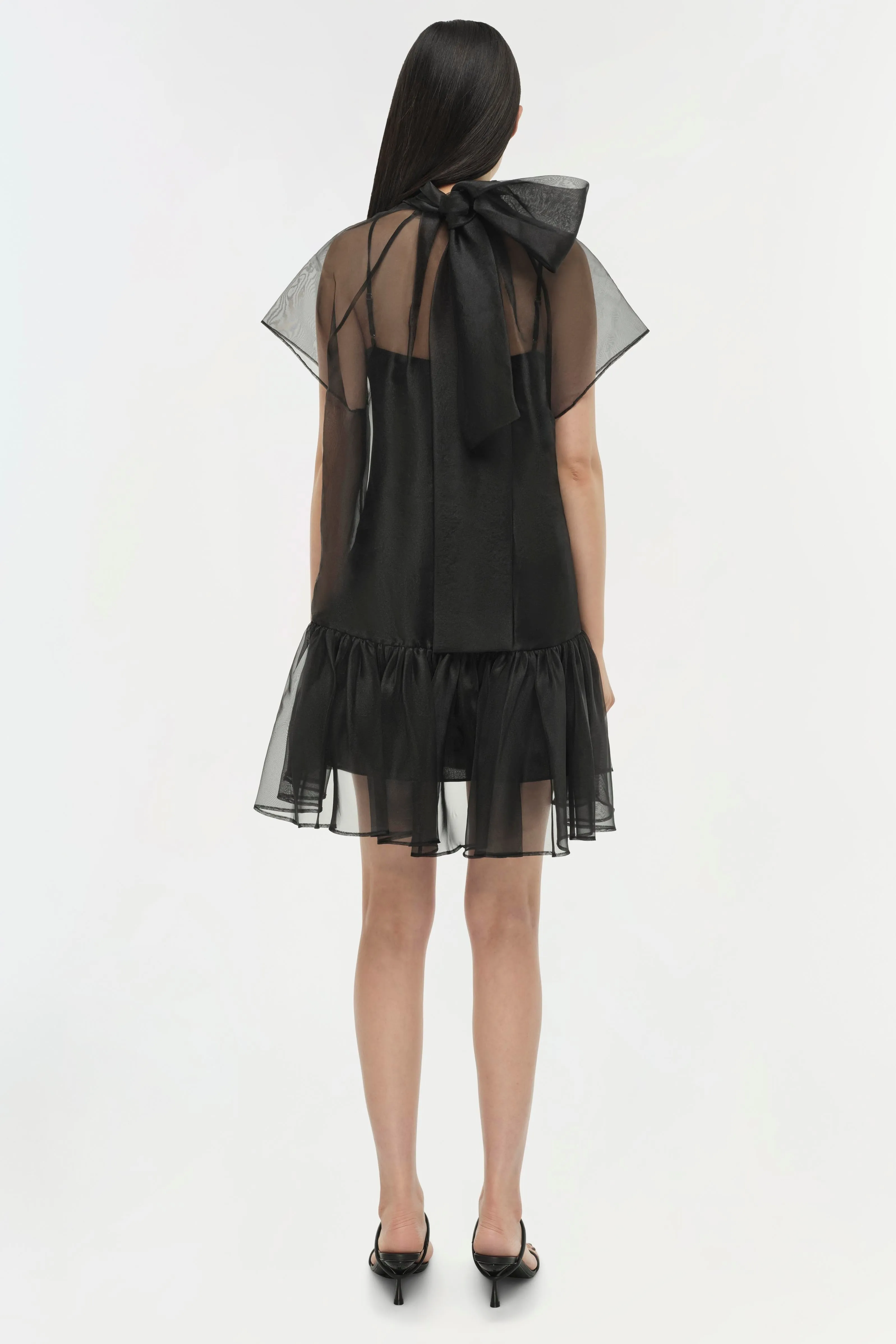 Simkhai Beaux Tiered Mini Dress in Oxblood