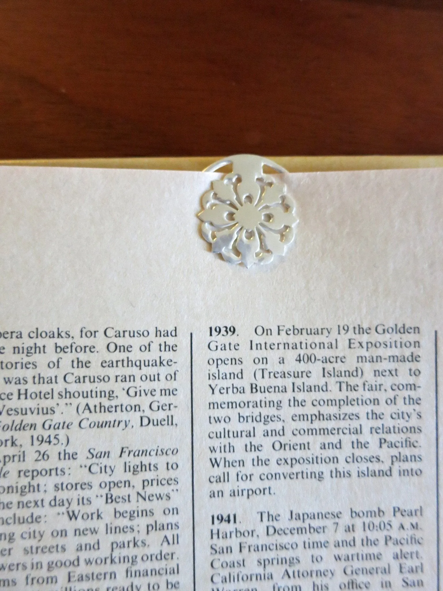 Small, round, floral pattern cutwork Bookmark