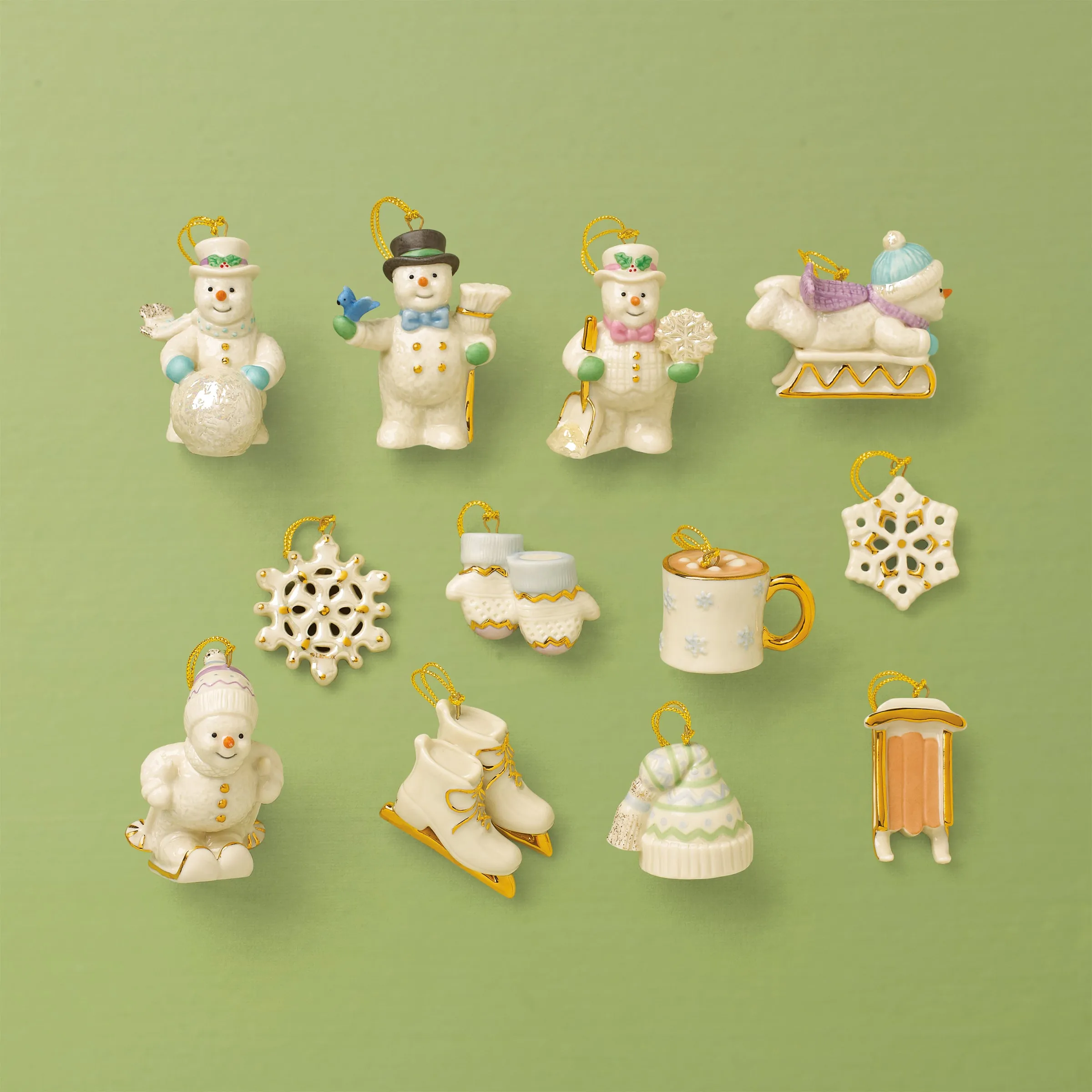 Snow Pals Christmas 12-Piece Ornament   Tree Set