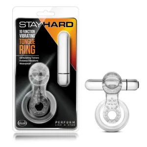 Stay  - 10 Function Vibrating Tongue Ring - Clear