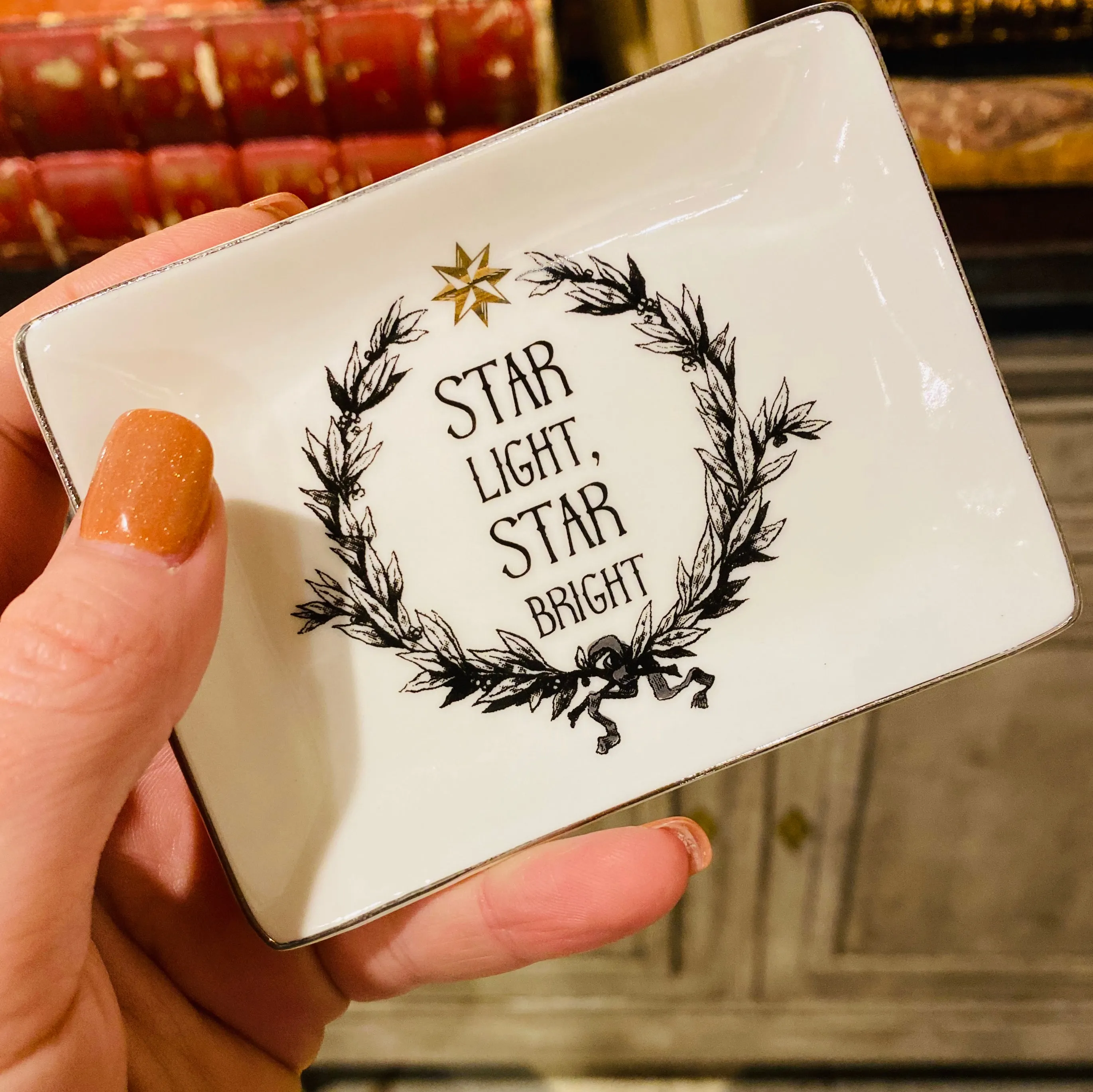 Stoneware Holiday Quotes Trinket Dish | Three Styles