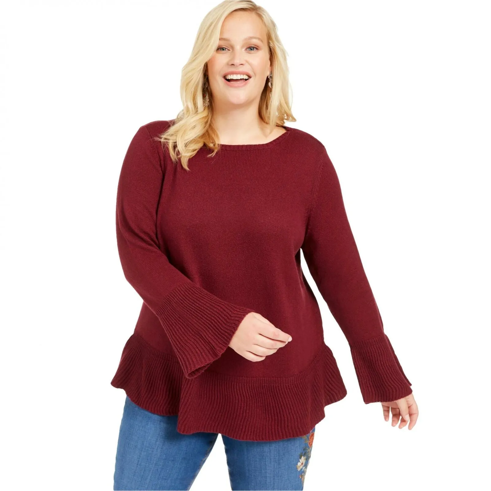 Style & Co. Women's Plus Size Ruffled Sweater
