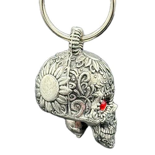 Sugar Skull with Ruby Eyes Bell