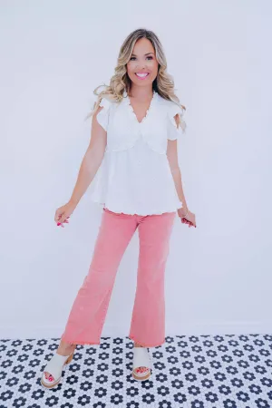 Summer Fun Seersucker Ruffled Top - 2 Colors