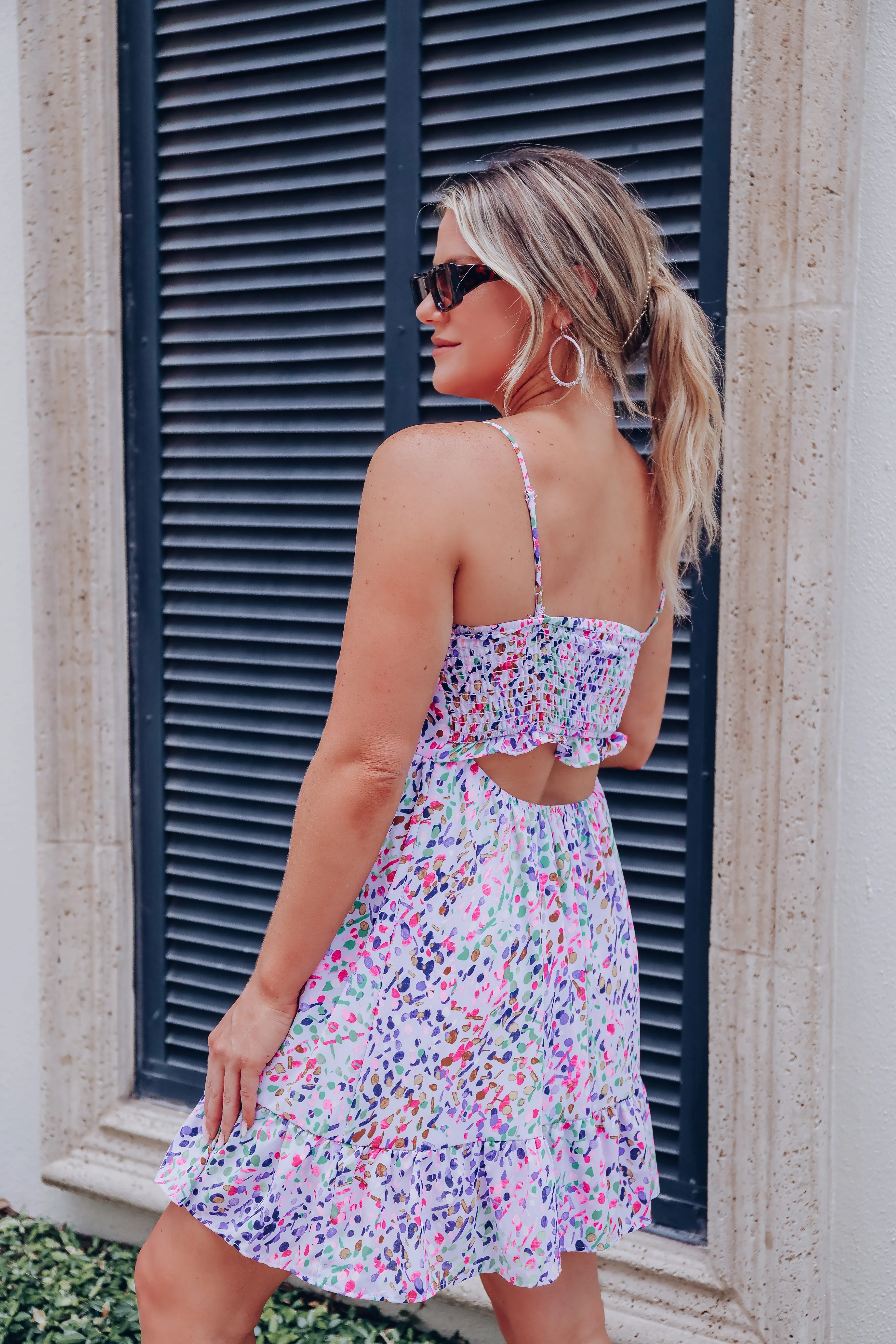Summer Lovin' Ruffled Dress - Lavender/Multi - Small