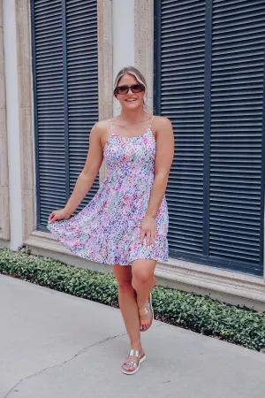 Summer Lovin' Ruffled Dress - Lavender/Multi - Small