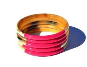 Sunshine Tienda - Pink Horn Bangle Set