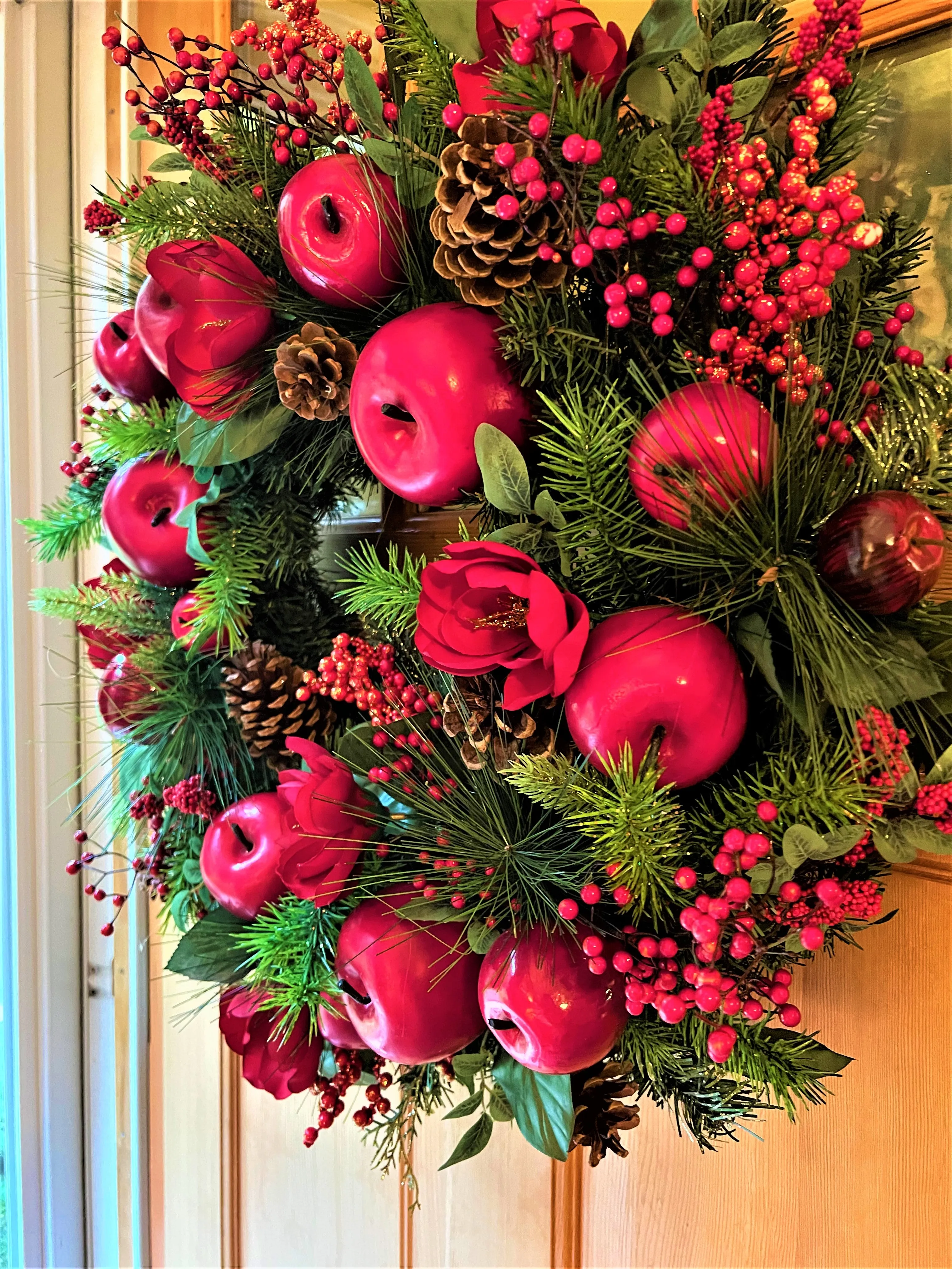 Sweet Apple-Berry-Pinecone Wreath 26 Inches Diameter