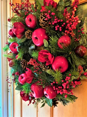 Sweet Apple-Berry-Pinecone Wreath 26 Inches Diameter