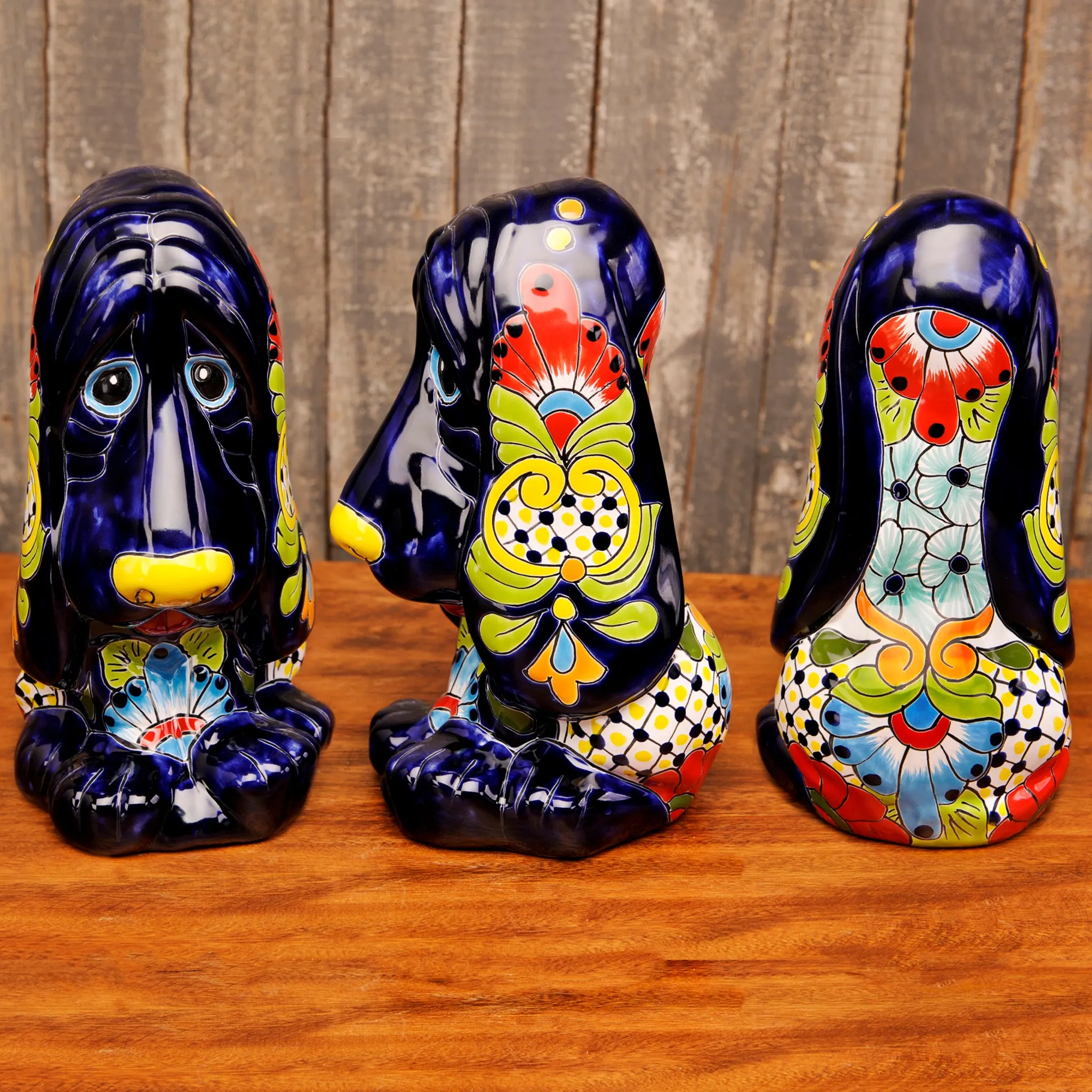 Talavera Hound Dog Sculptural Coin Bank