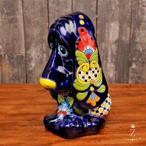 Talavera Hound Dog Sculptural Coin Bank