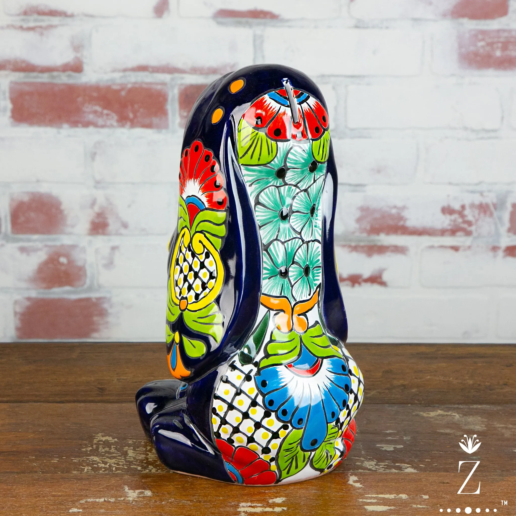 Talavera Hound Dog Sculptural Coin Bank