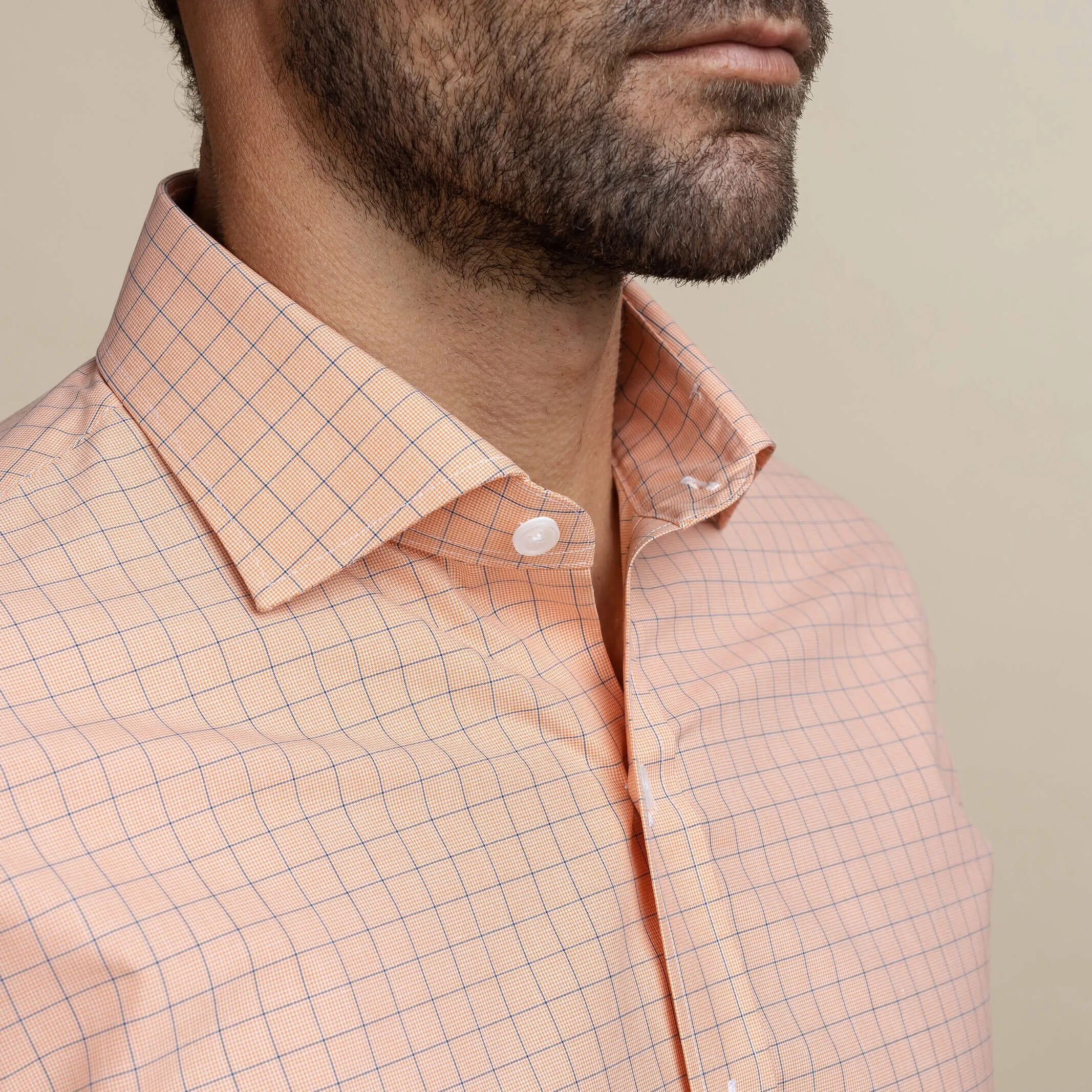 The Orange Clarendon Check Custom Shirt