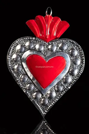 Tin Heart with Dots Contour