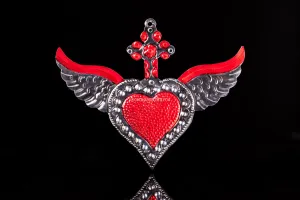 Tin Heart with Wings Mexican Art