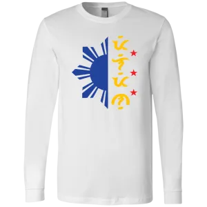 Tricolor Filipino in Baybayin Script Half Sun Mens Jersey Long Sleeve T-Shirt