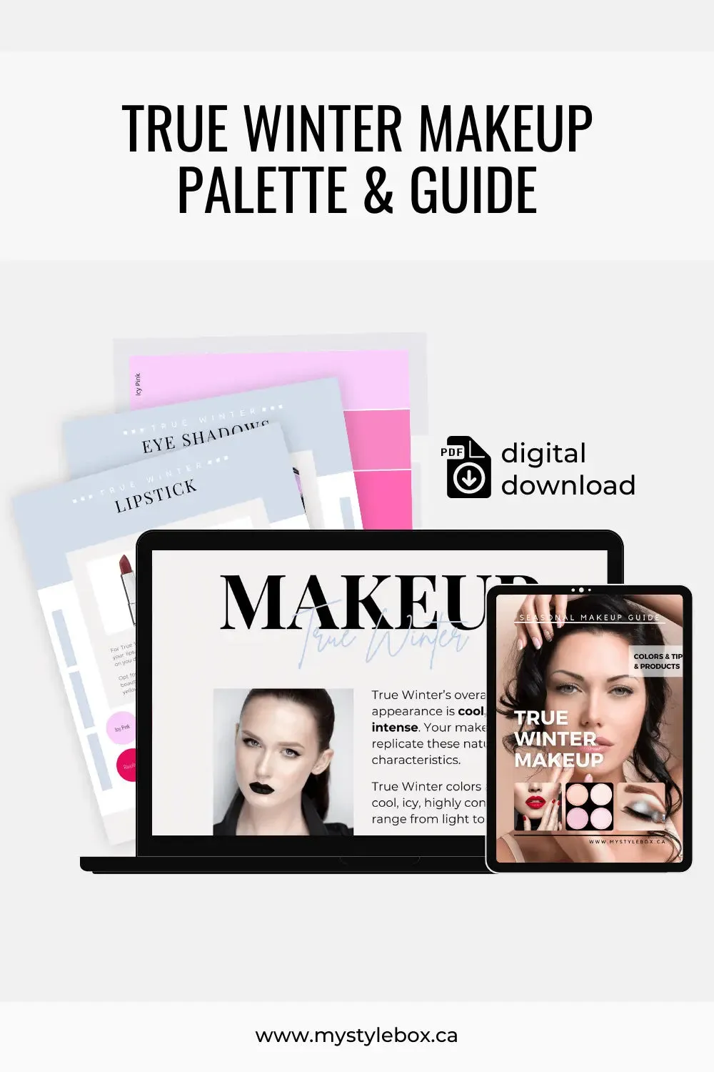 True Winter Digital Color Palette and Makeup Guide