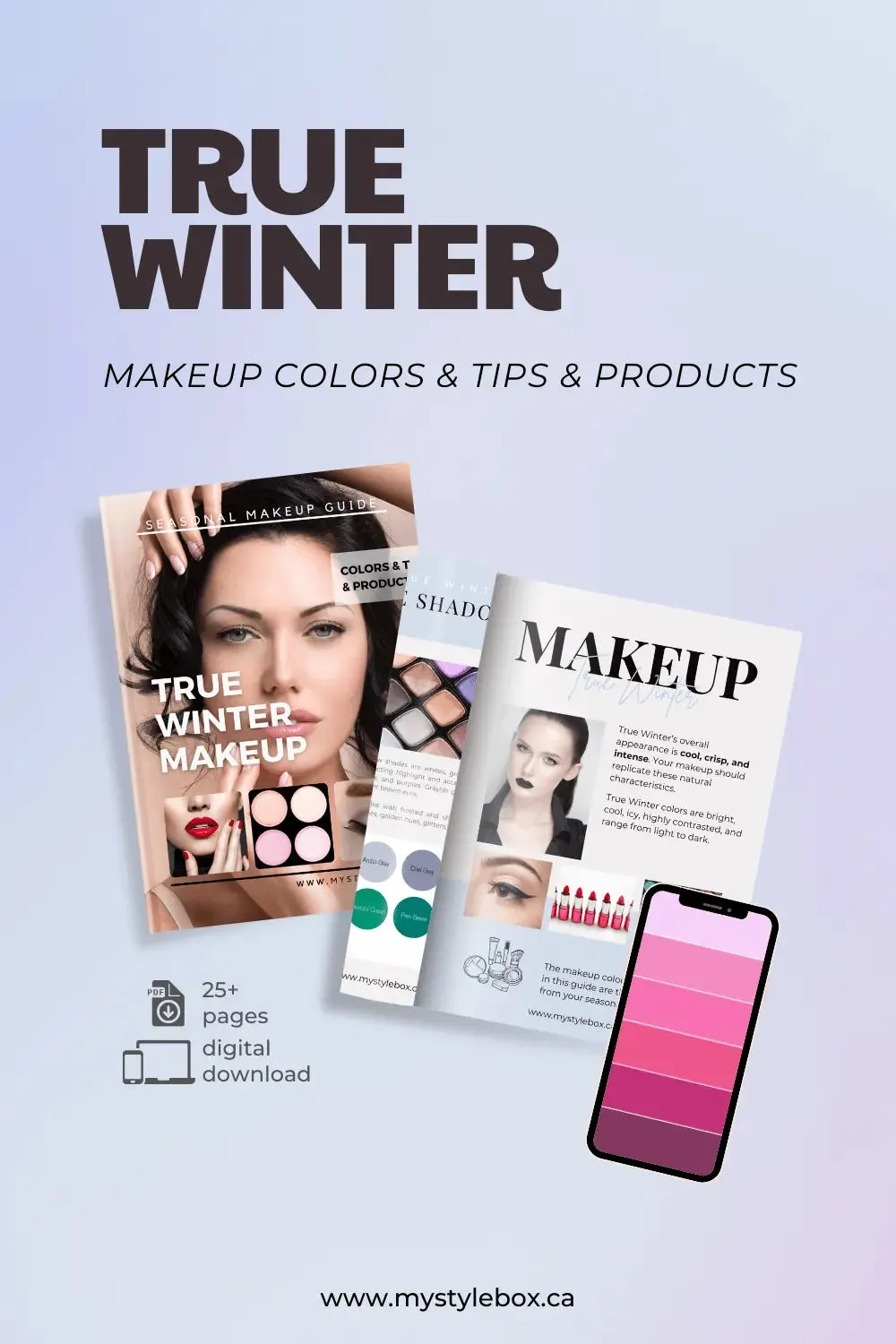 True Winter Digital Color Palette and Makeup Guide