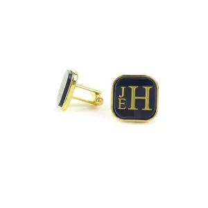 Vineyard Cuff Links Square Stacked Monogram